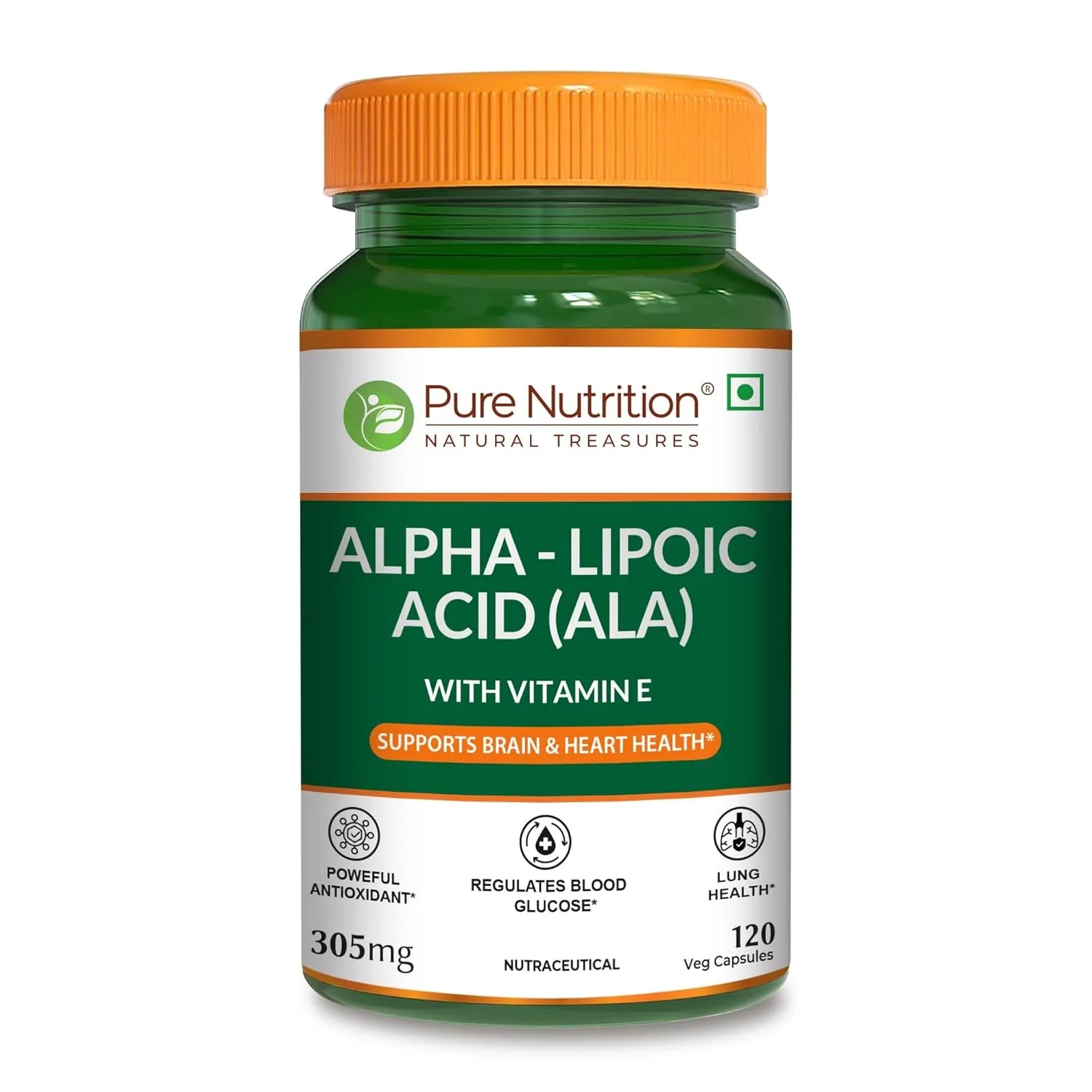 Pure Nutrition Alpha Lipoic Acid (Optimum Anti-Oxidant Support) - 120 Capsules
