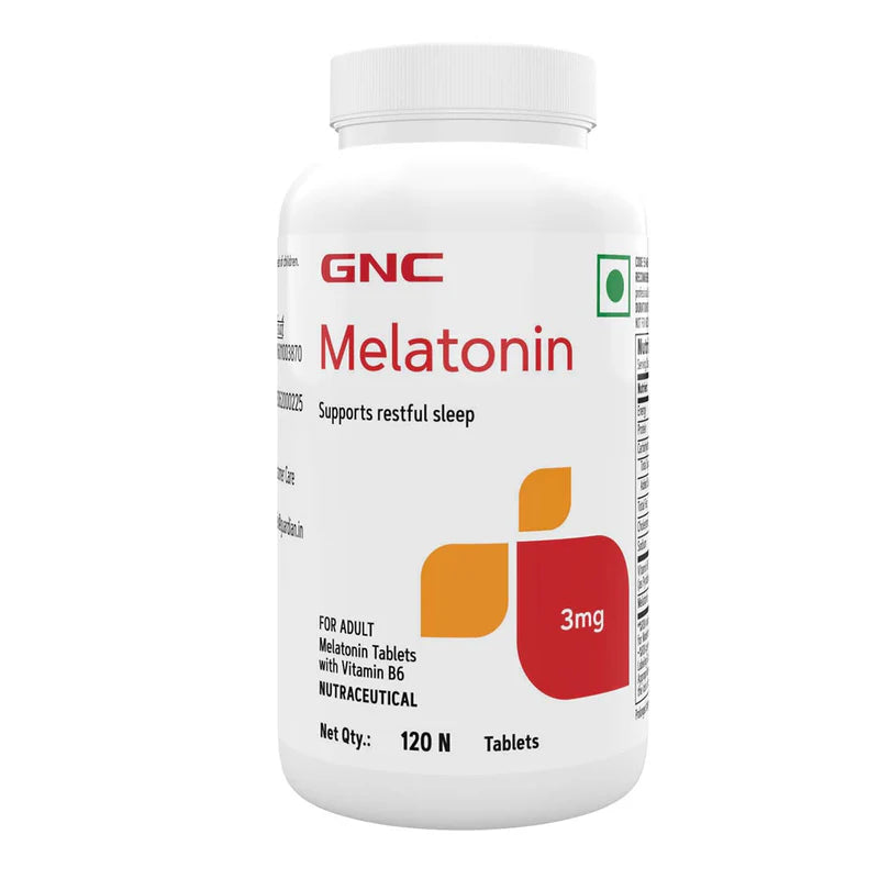 GNC Melatonin With Vitamin B6 Tablets Promotes Restful Sleep & Relaxation Timed Release | 60 Tablets