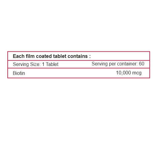 Total Nutrition Biotin 10,000Mcg, 60cap