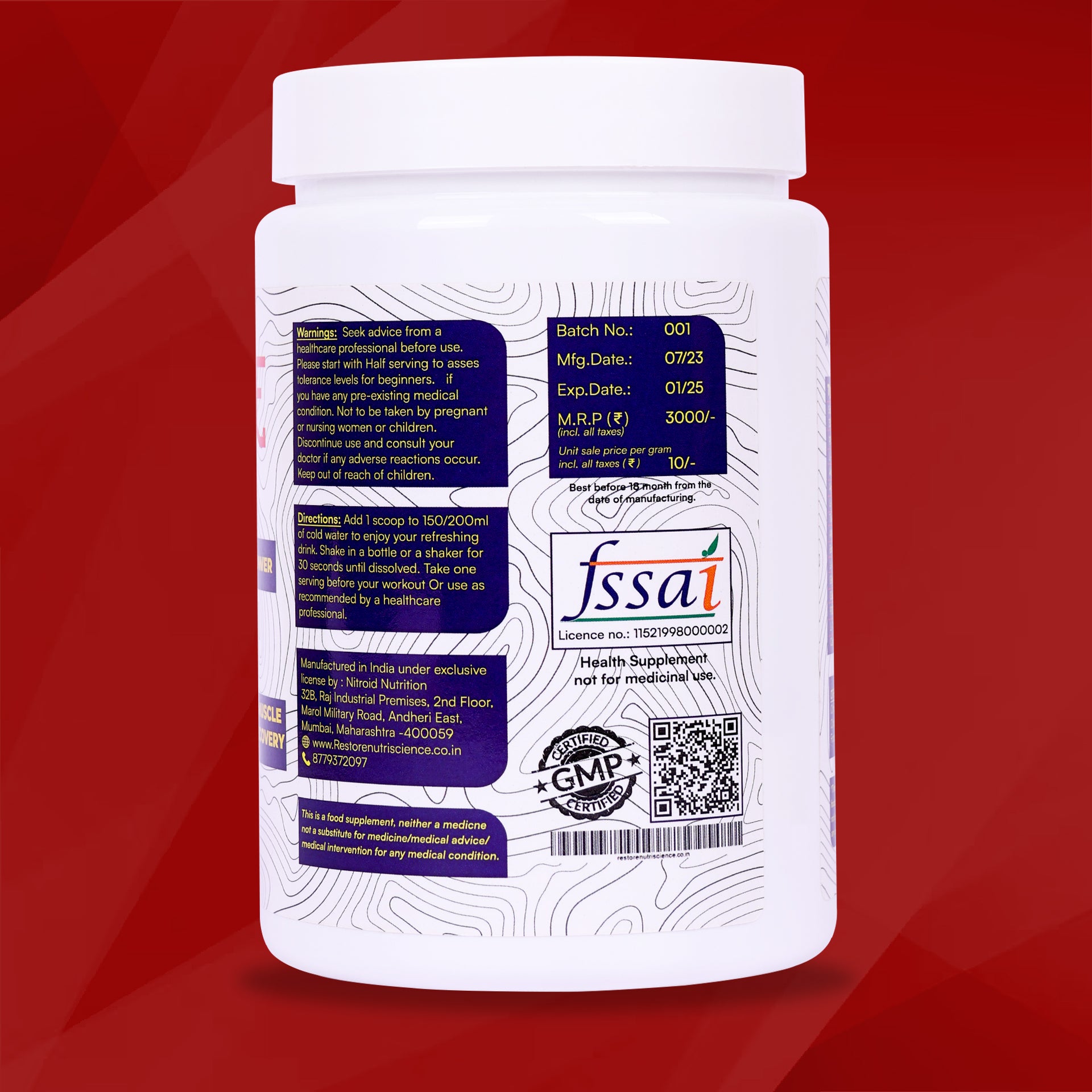 Restore Nutriscience Bull Rage 300gram