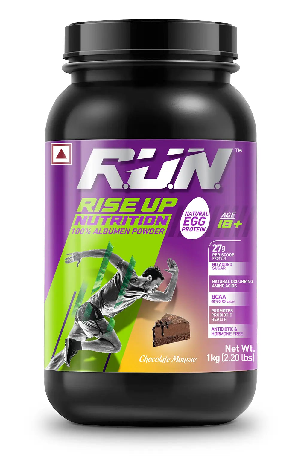 R.U.N Rise Up Nutrition 100% Egg Albumen Powder 2.20lbs, 1kg