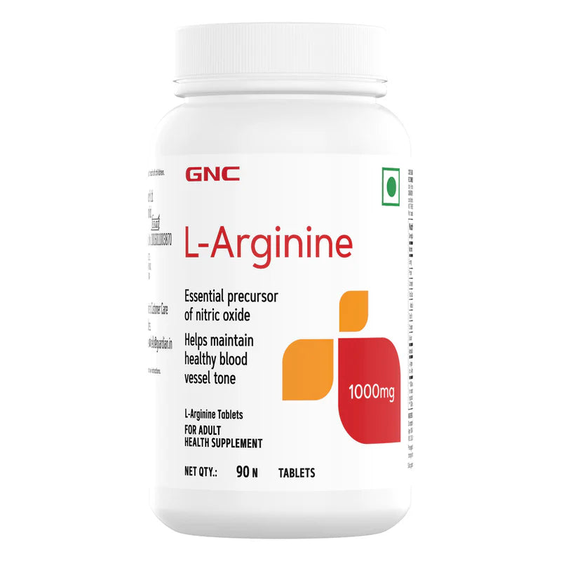 GNC L-Arginine 1000mg Boosts Energy & Endurance | Improves Blood Flow 90 Tablets
