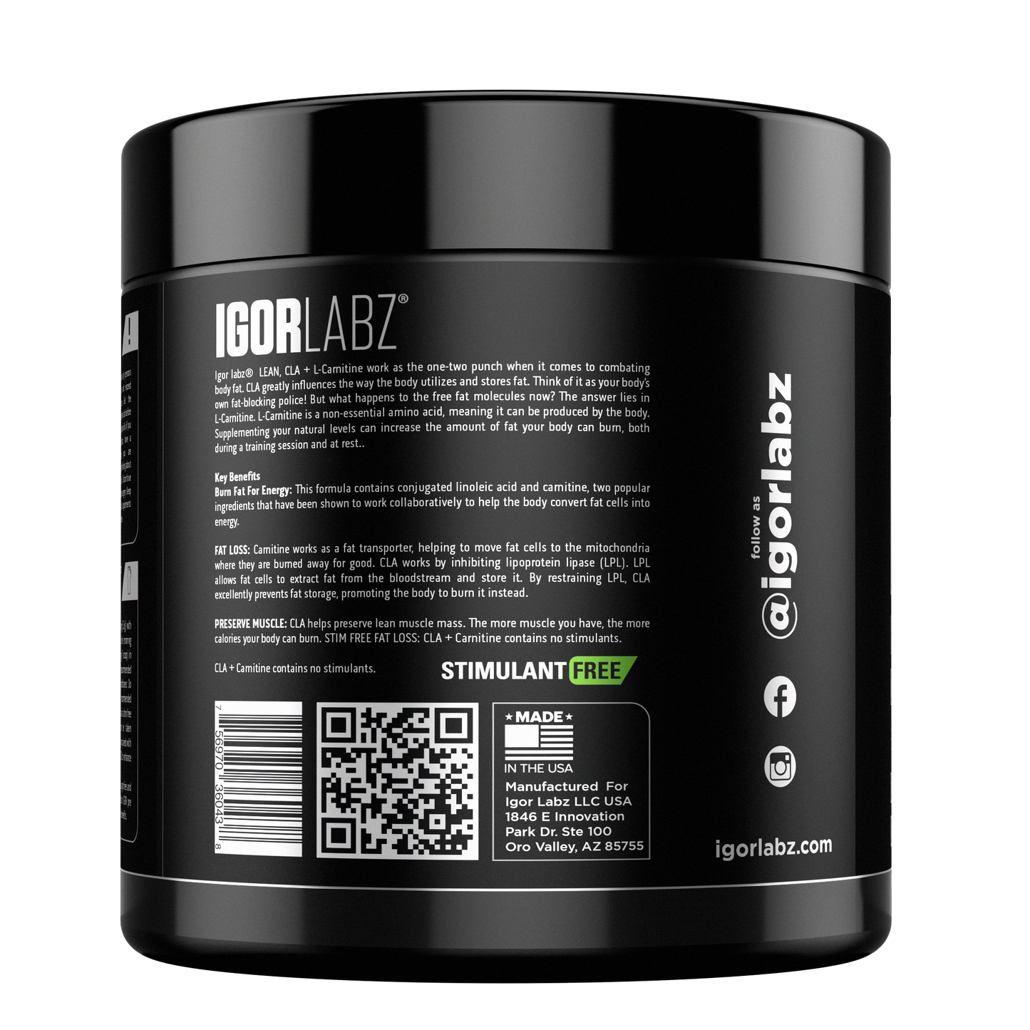 IGORLABZ LEAN CLA+Carnitine 50ser, 250gram