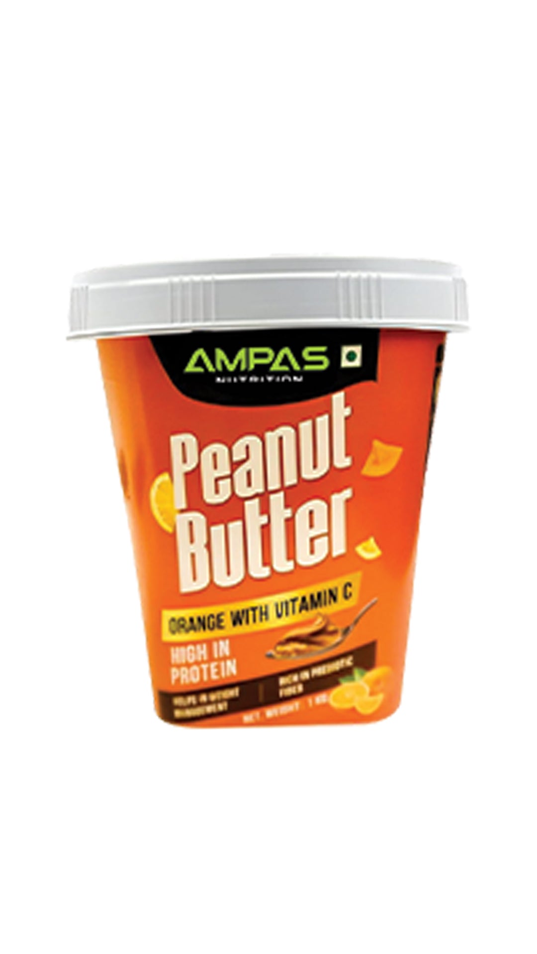 Ampas Nutrition 100% Natural High Protein Peanut Butter (Orange With Vitamin C) 1Kg