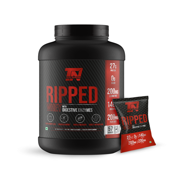 Total Nutition Ripped Whey Protein 4.4LBS, 57ser