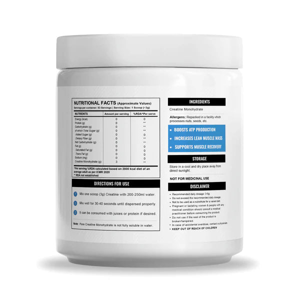 Wellcore - Micronised Creatine Monohydrate (307g, 83 Servings)