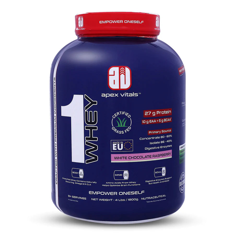 Apex Vitals 1 Whey Protein Powder | 51+ Ser, 4LBS