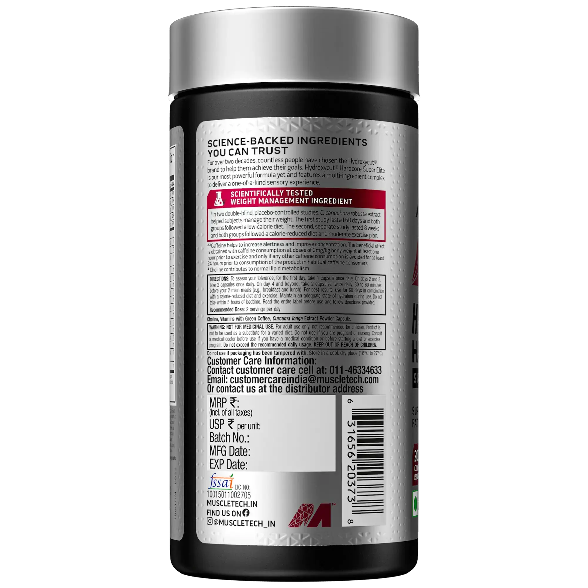 Muscletech™ Hydroxycut® Hardcore Super Elite (100units veggie cap)