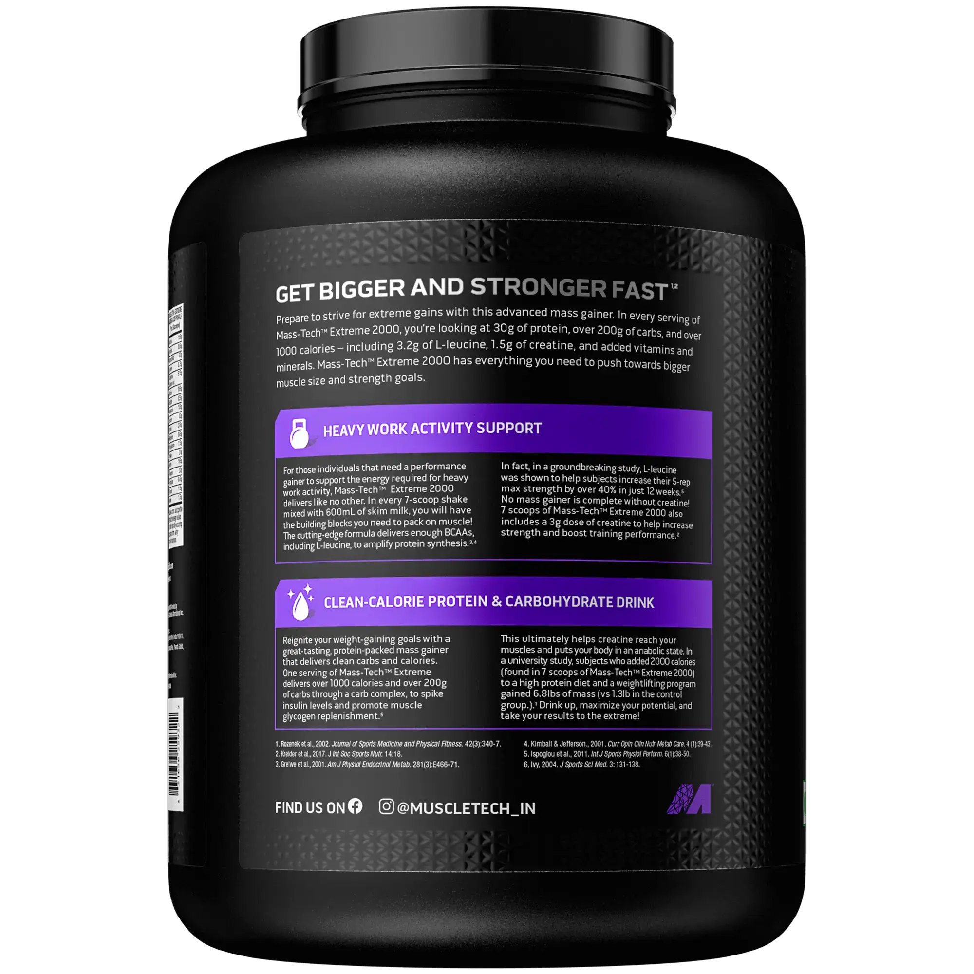 Muscletech Mass-Tech Extreme 2000 Protein powder, Weight Gainer 3Kg,11ser