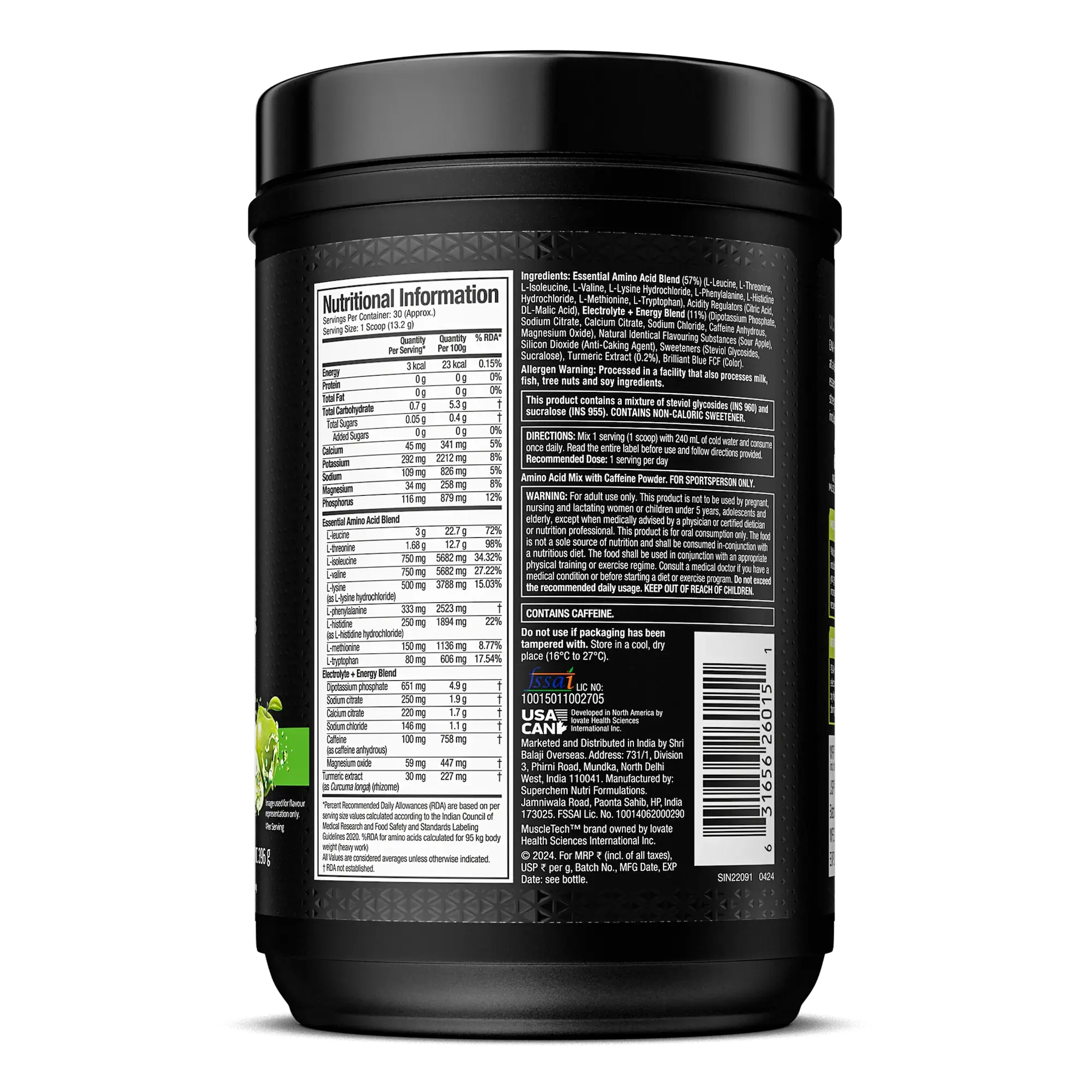 Muscletech™ EAA+ Energy Amino Acid, Muscle Building, Recovery 30ser