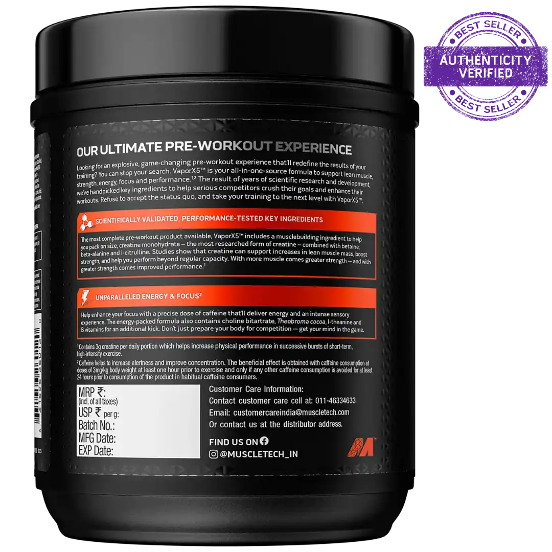 Muscletech™ VaporX5 Pre-workout Support Energy & Performance 30ser