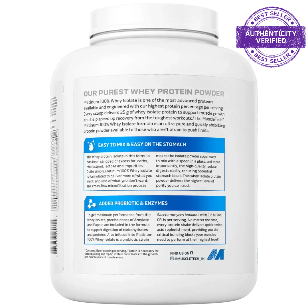 Muscletech™ Platinum 100% Whey Isolate 57ser, 1.81kg