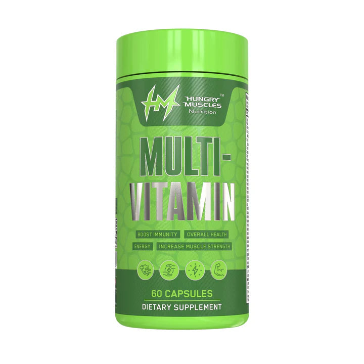 Hungry Muscles | Multi-Vitamins, 26 Vitamins & Minerals, Amino Acids & Anti-Oxidants | 60 Capsules (30 Servings)