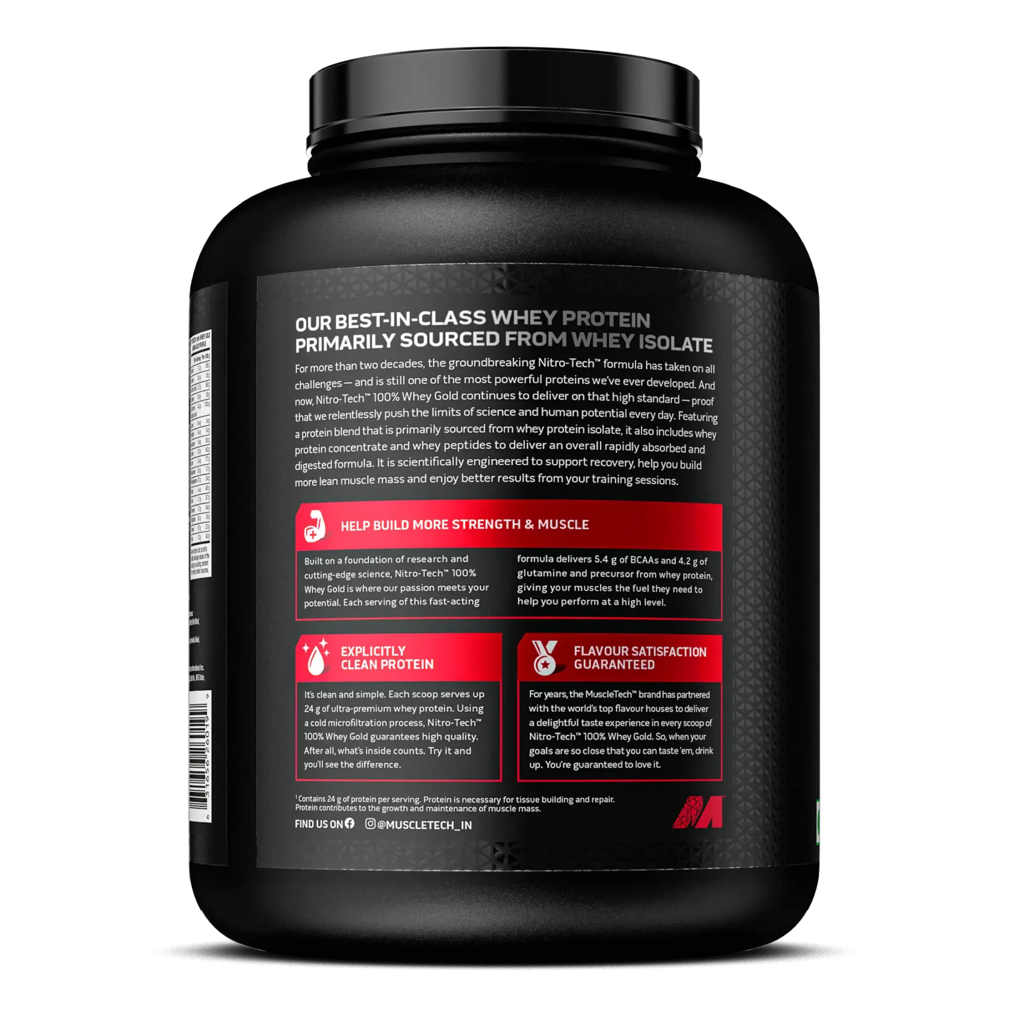 Muscletech Nitrotech 100% Whey Gold, 1.81kg, 59ser