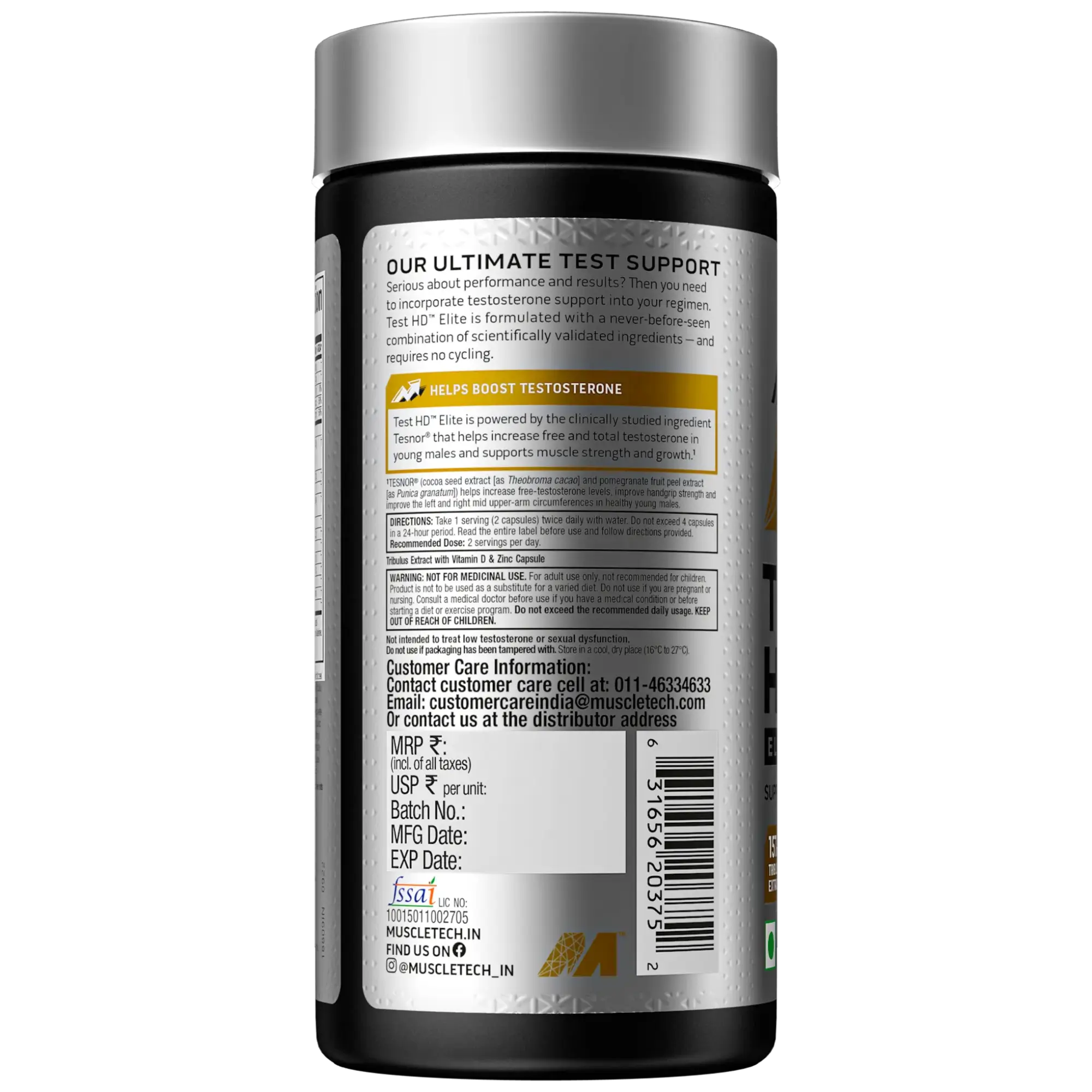 Muscletech™ Test HD™ Elite Testosterone Boosters (60veggie cap)