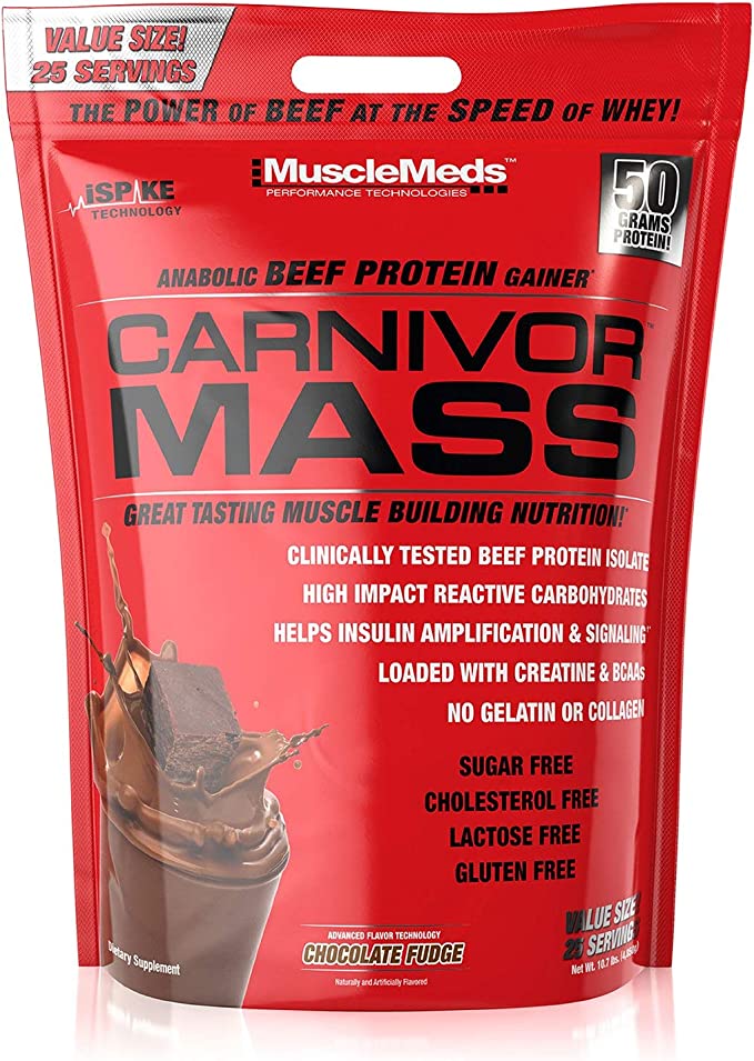 MuscleMeds Carnivor Mass Anabolic Beef Protein Gainer - 10 lbs