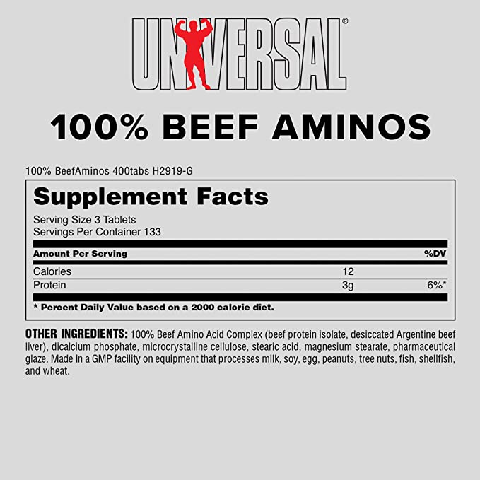 Universal 100% Beef Aminos, 400 tablets