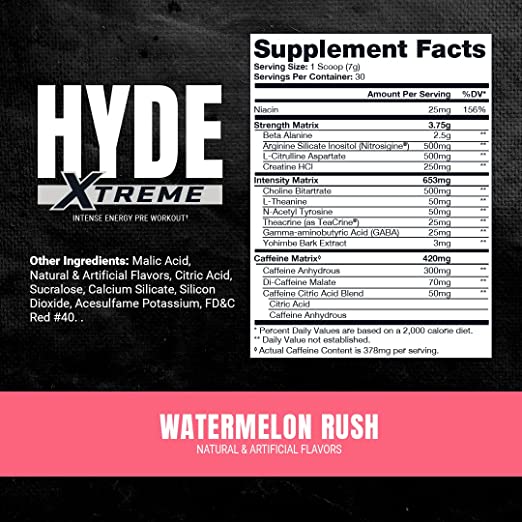 Pro Supps Hyde Pre workout, 30 servings