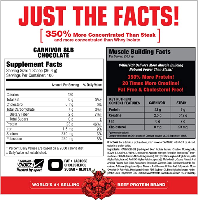 MuscleMeds Carnivor Beef Protein Isolate Powder - 8 lbs