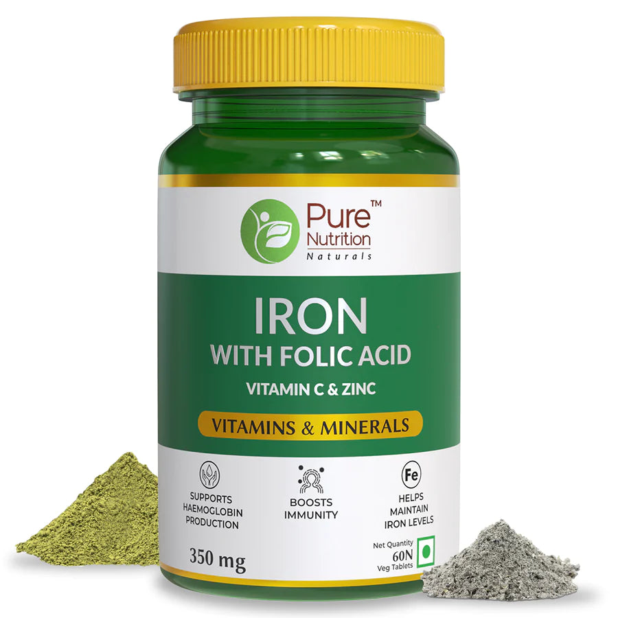 Iron with folic Acid- 60 Veg Tablets