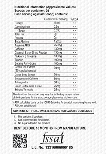 Muscle Science Ignitor Nex Gen Pre-Workout, 0.66 lb, 30 servings