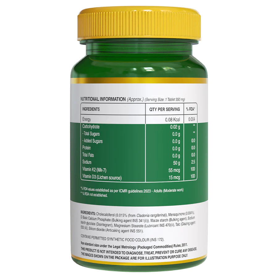 Vitamin D3 + K2 - 60 Veg Tablets