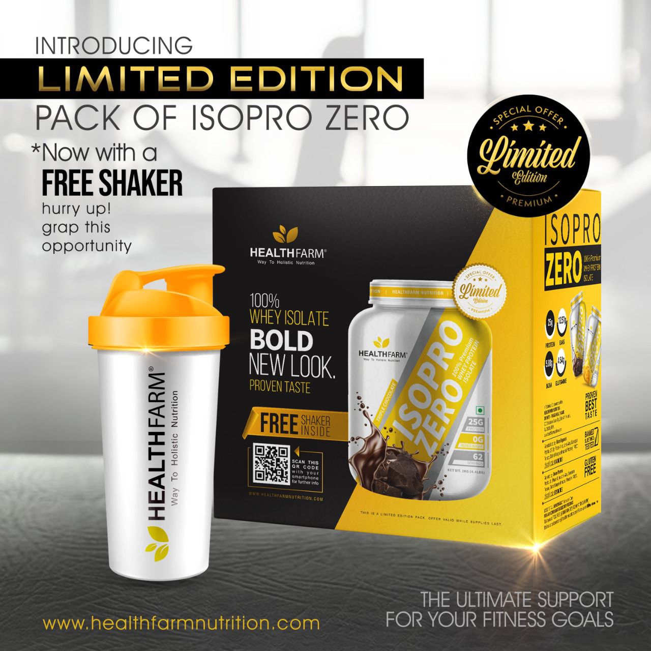 HealthFarm ISO Pro ZERO, 100% Whey – Ampas Nutrition