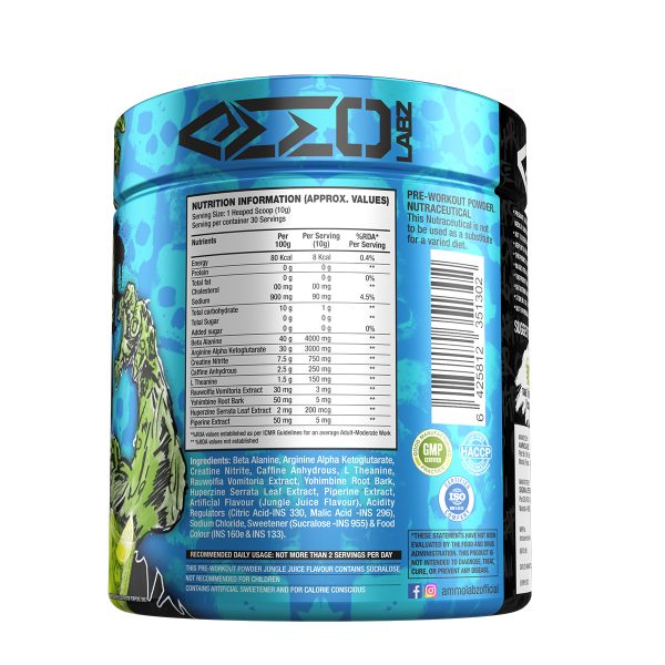 Ammo Labz Zombie Wild Pre Workout 0.66 lbs, 300 Gm ( 30 Servings )