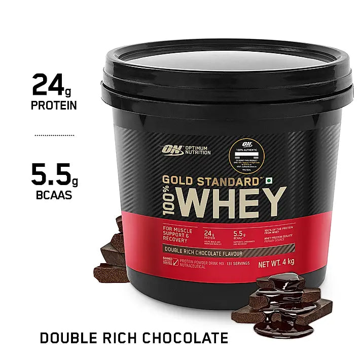 On Optimum Nutrition Gold Standard 100% Whey Protein Powder | Double Rich Chocolate | 4.53kg , 149ser