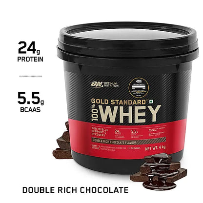 On Optimum Nutrition Gold Standard 100% Whey Protein Powder | Double Rich Chocolate | 4.53kg , 149ser