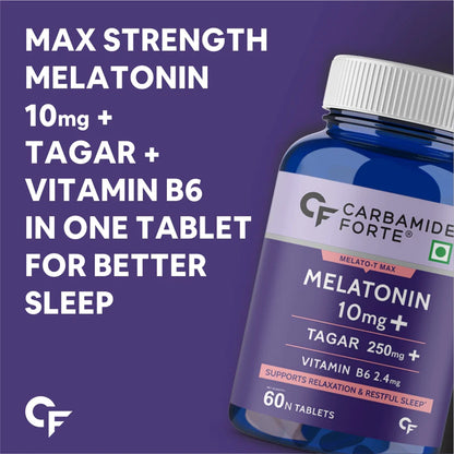 CF Melatonin 10mg with Tagara 250mg Sleeping Aid Pills– 60 Veg Tablets