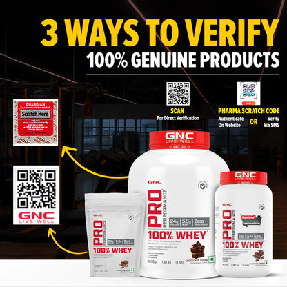 GNC Pro Performance 100% Whey Protein, Faster Recovery & Lean Muscle Gains | Informed Choice Certified 4 lbs | 51 Servings