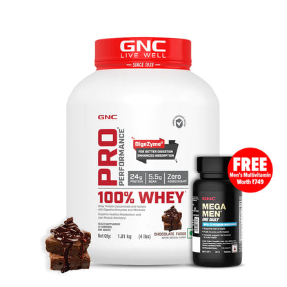 GNC Pro Performance 100% Whey Protein, Faster Recovery & Lean Muscle Gains | Informed Choice Certified 4 lbs | 51 Servings