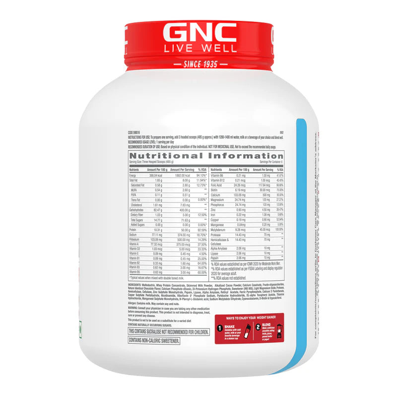 Gnc Pro Performance Weight Gainer 3kg, 6.6Lbs
