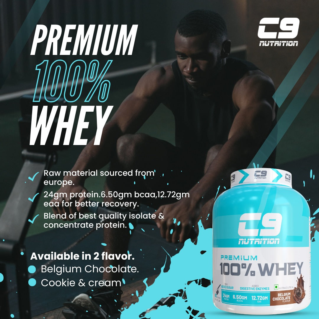 C9 Nutrition Premium 100% Whey Protien 60ser,2Kg