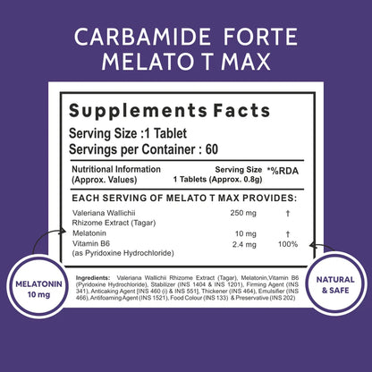 CF Melatonin 10mg with Tagara 250mg Sleeping Aid Pills– 60 Veg Tablets