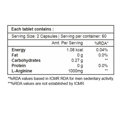 Total Nutrition L-Arginine 1000Mg, 60cap