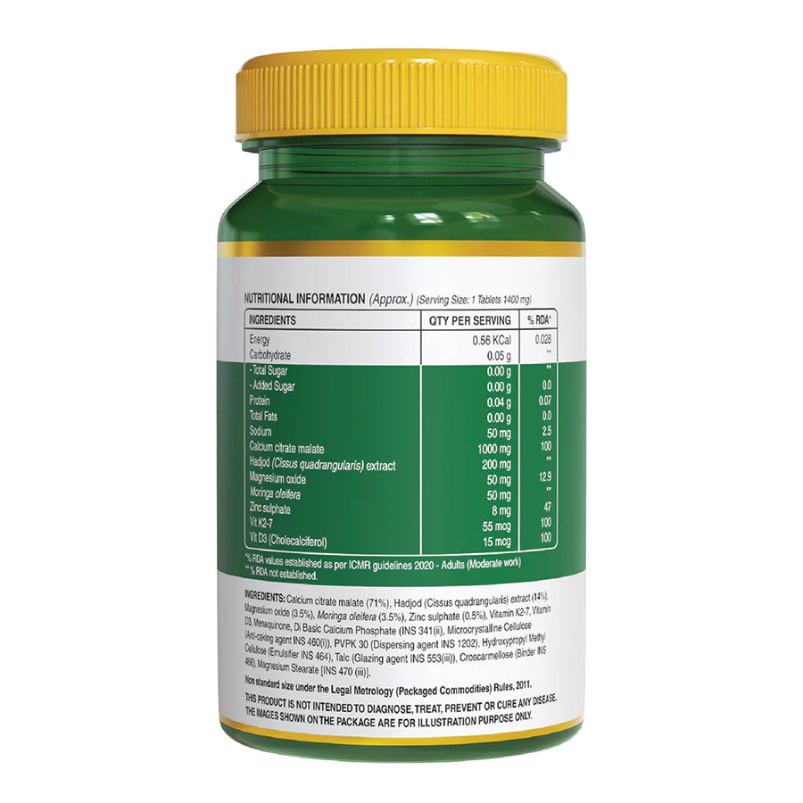 Calcium, Magnesium, Zinc with Vitamin D3 & K2 Tablets for Bone & Muscle Support 60TAB