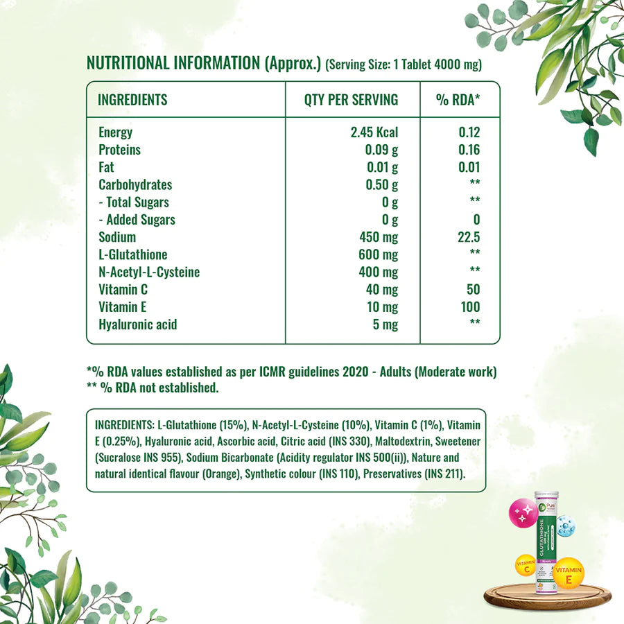 Glutathione with NAC 600 mg - 15 Effervescent Tablets Ampas Nutrition Glutathione with NAC 600 mg - 15 Effervescent Tablets Ampas Nutrition