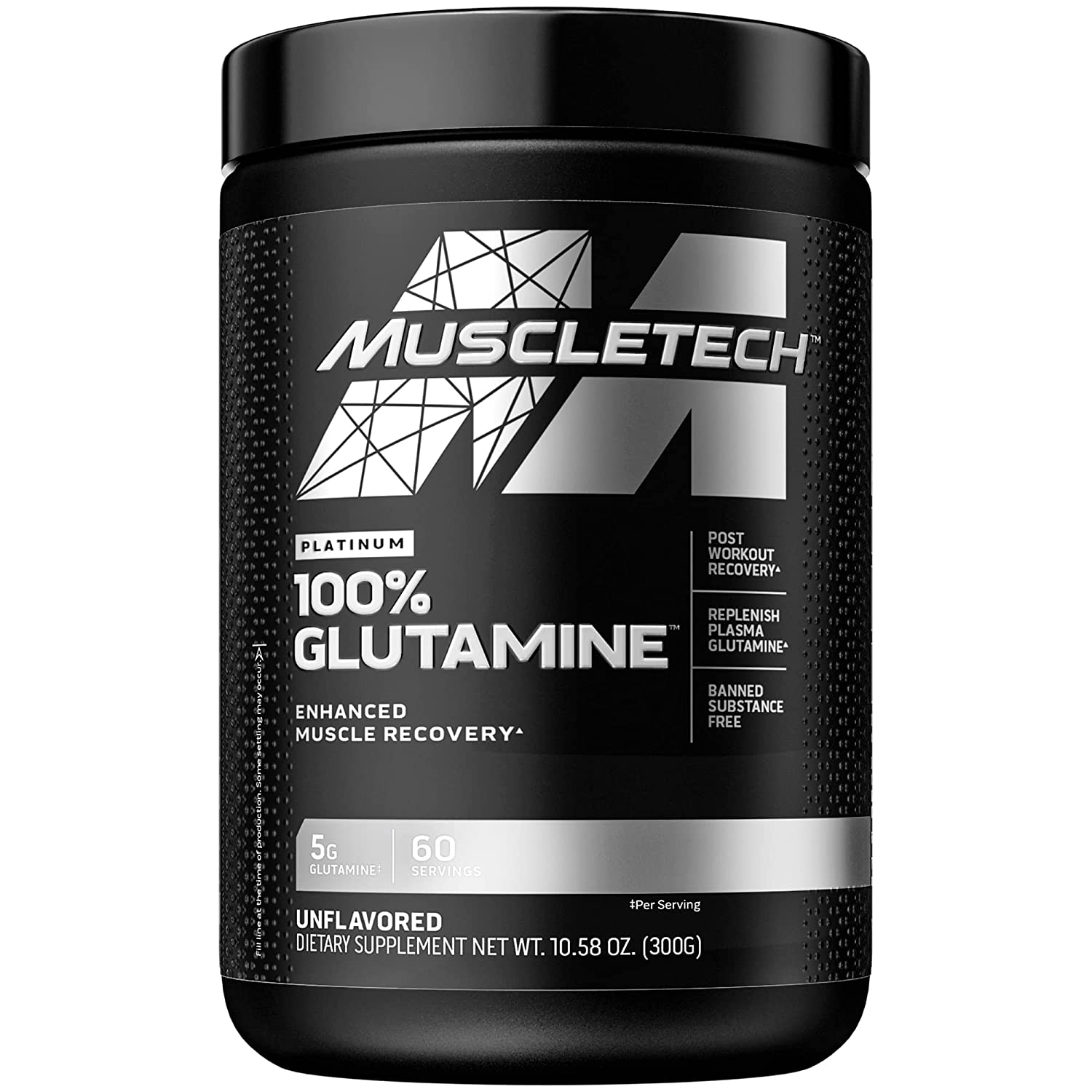 MuscleTech Platinum 100% Glutamine Unflavour Powder, 250 gm