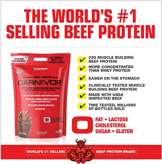 MuscleMeds Carnivor Beef Protein Isolate – Vanilla Caramel, 1.95 Lbs (888g)