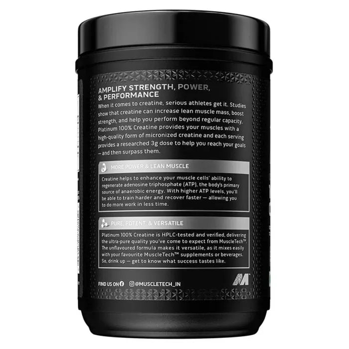 MUSCLETECH™ PLATINUM 100% CREATINE SCIENTIFICALLY RESEARCHED TO BUILD MUSCLE